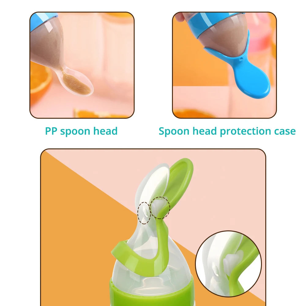 Bottles Squeeze Spoon Milk Feeding Bottle Cup