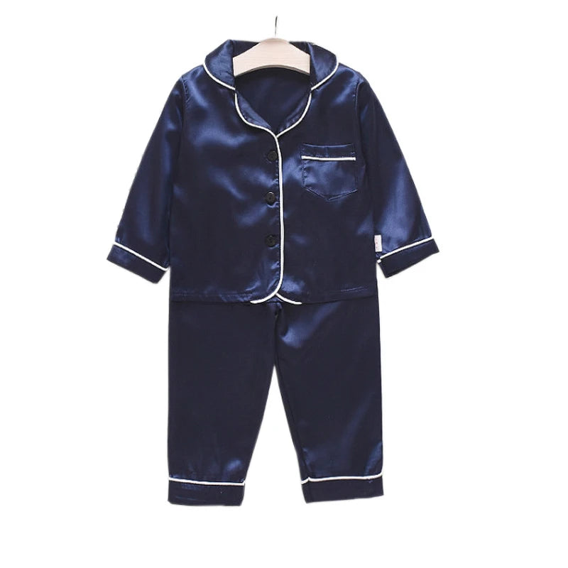 Pure Color Pajamas Kids Sleep Wear