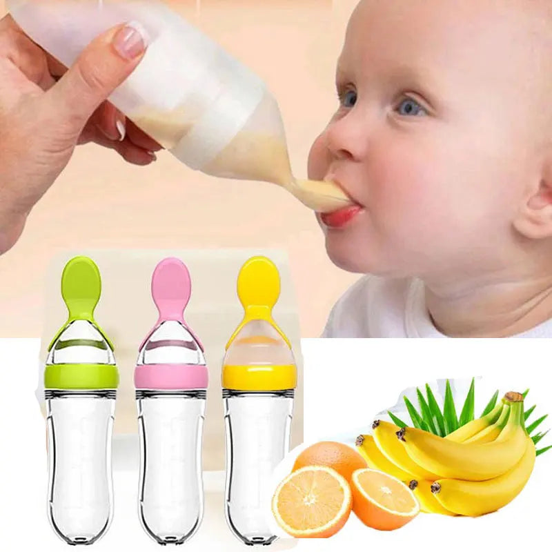 Bottles Squeeze Spoon Milk Feeding Bottle Cup