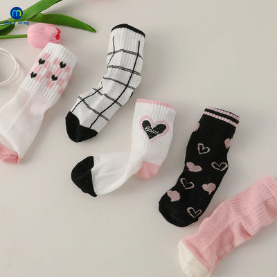 5 Pairs/Lot High Elastic Breathable Baby Socks